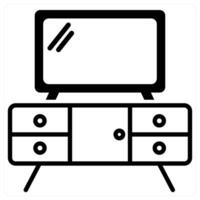 TV icon concept in black duo line color vector