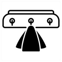 Wall Hook icon concept in black duo line color vector