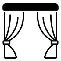 Curtains icon concept in black duo line color vector