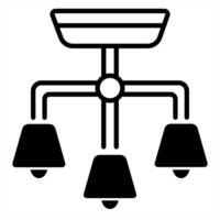 Ceiling Lamp icon concept in black duo line color vector