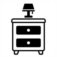 Side Table icon concept in black duo line color vector