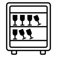 Bar Cabinet icon concept in black duo line color vector