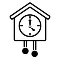 Clock icon concept in black duo line color vector