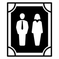 Photo Frame icon concept in black duo line color vector