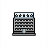 A hotel building with five stars on it vector