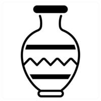 Vase icon concept in black duo line color vector