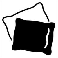 Pillow icon concept in black duo line color vector