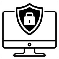 Gdpr Shield icon concept in black duo line color vector