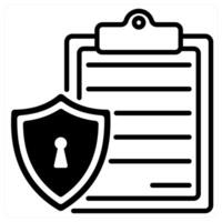 Privacy Policy icon concept in black duo line color vector