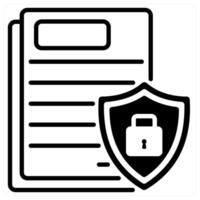 Document Protection icon concept in black duo line color vector