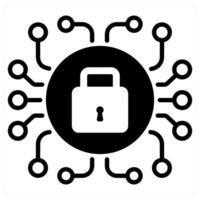 Technical Security icon concept in black duo line color vector