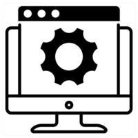 Web Setting icon concept in black duo line color vector