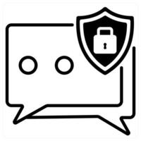 Chat Protection icon concept in black duo line color vector