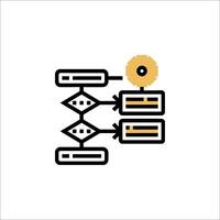 A diagram of a computer with a yellow dot vector
