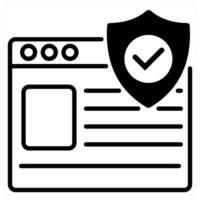 Protected Website icon concept in black duo line color vector