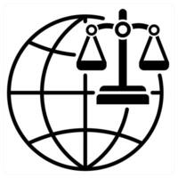 Universal Law icon concept in black duo line color vector