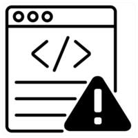 Website Error icon concept in black duo line color vector