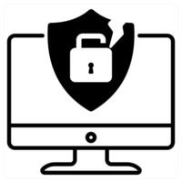 Security Breach icon concept in black duo line color vector