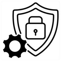 Privacy Control icon concept in black duo line color vector