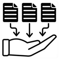 Collect Data icon concept in black duo line color vector