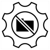 Restriction Of Processing icon concept in black duo line color vector