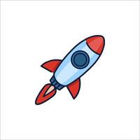 A rocket ship icon on a white background vector