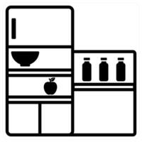 Refrigerator and cooling icon concept in black duo line color vector