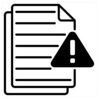 Risky File icon concept in black duo line color vector