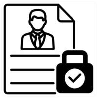 Personal Data icon concept in black duo line color vector