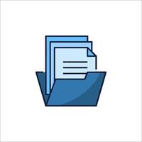 A folder with papers inside it vector