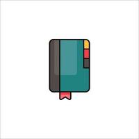 A green notebook icon on a white background vector