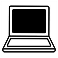 Laptop icon concept in black duo line color vector