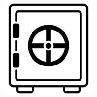 Locker icon concept in black duo line color vector