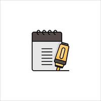 A notebook and pen icon on a white background vector