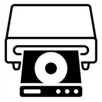 CD Player icon concept in black duo line color vector