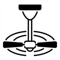 Ceiling Fan icon concept in black duo line color vector