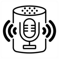 Voice Assistant icon concept in black duo line color vector