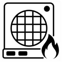 Heater icon concept in black duo line color vector