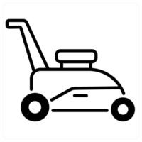 Grass Trimmer icon concept in black duo line color vector