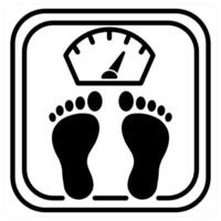 Weight Scale icon concept in black duo line color vector