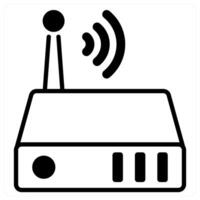 Router icon concept in black duo line color vector