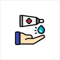 Hand with toothpaste and drop of water icon vector