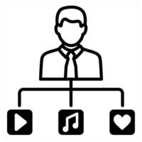 User Generated Content icon concept in black duo line color vector