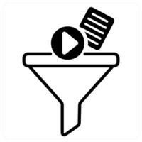 Content Filter icon concept in black duo line color vector