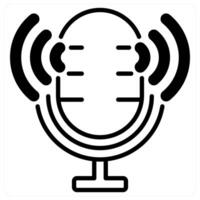 Podcast icon concept in black duo line color vector