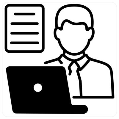 Content Creator icon concept in black duo line color