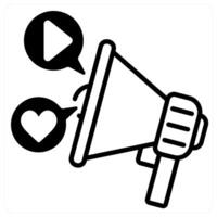 Marketing icon concept in black duo line color vector