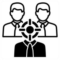 Target Audience icon concept in black duo line color vector