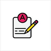 A pencil and paper with an a on it vector