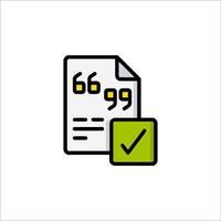 A document with a tick and a check icon vector